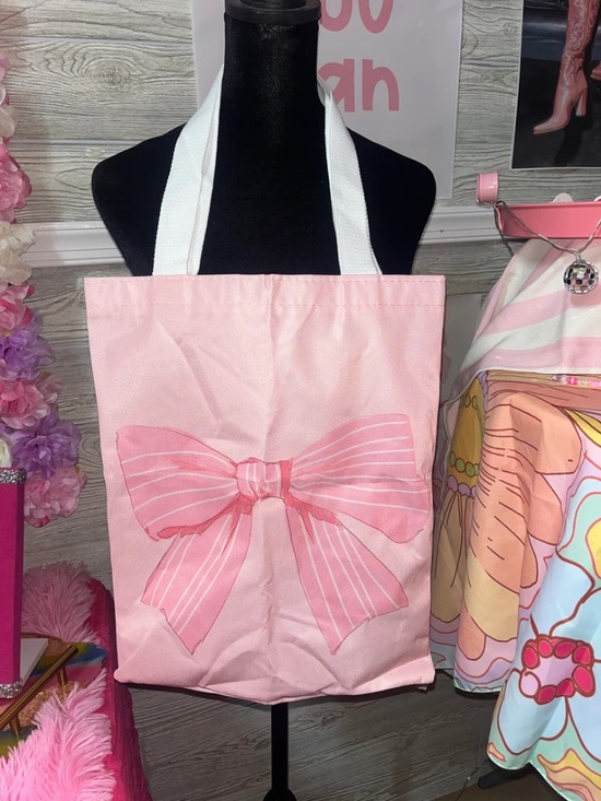 Handbags - Pink Bow Tote Bag